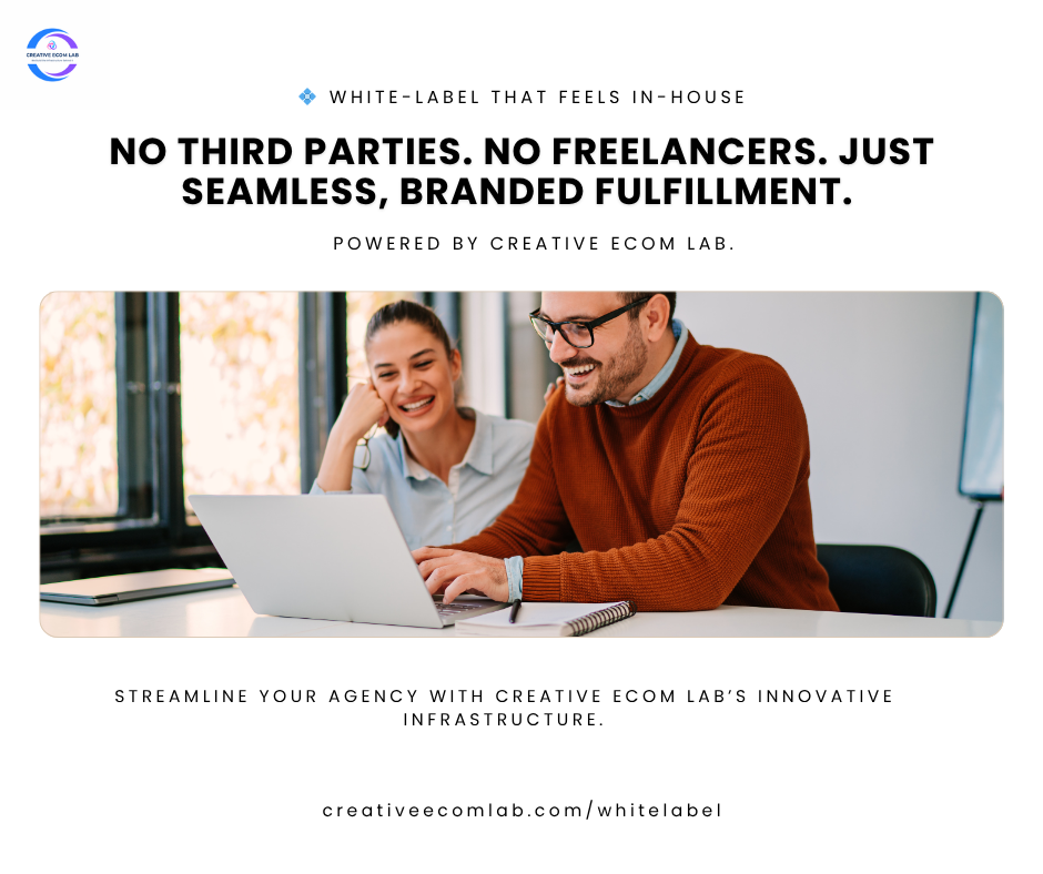 In-house white-label infrastructure by Creative Ecom Lab — no third parties, seamless branded systems